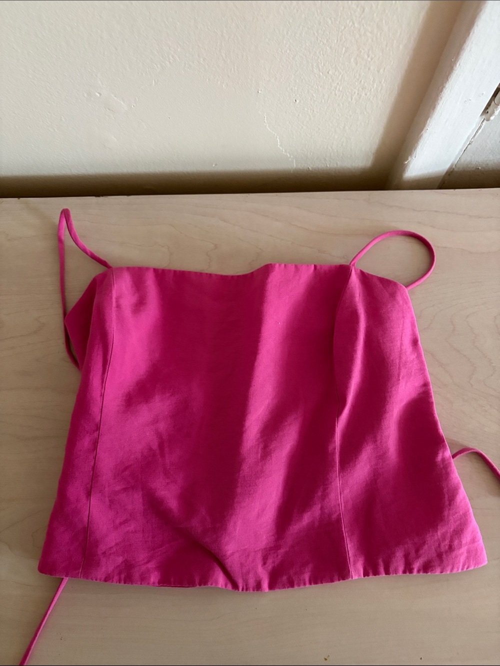 Pink lace up Strap back tankTop